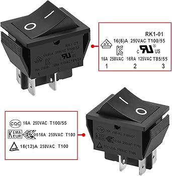 Amazon.co.jp: Heschen ロッカースイッチ,オン/オフ, DPST 4端子16A Amazon.co.jp: Heschen ロッカースイッチ,オン/オフ, DPST 4端子16A